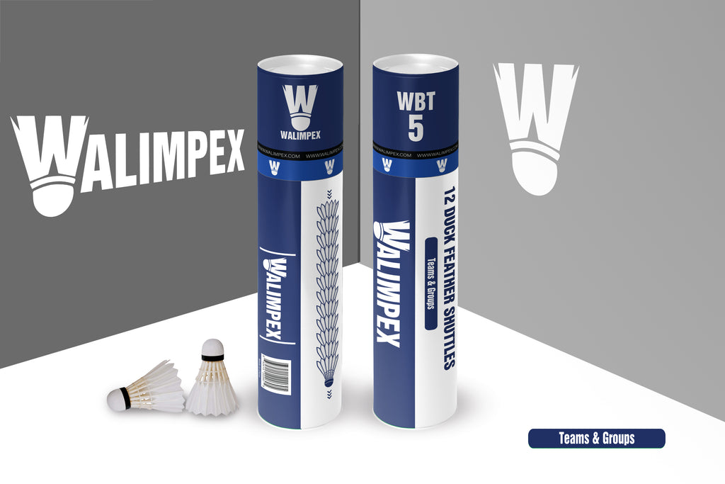 Walimpex WBT- 5: 12 Feather Badminton Shuttlecocks