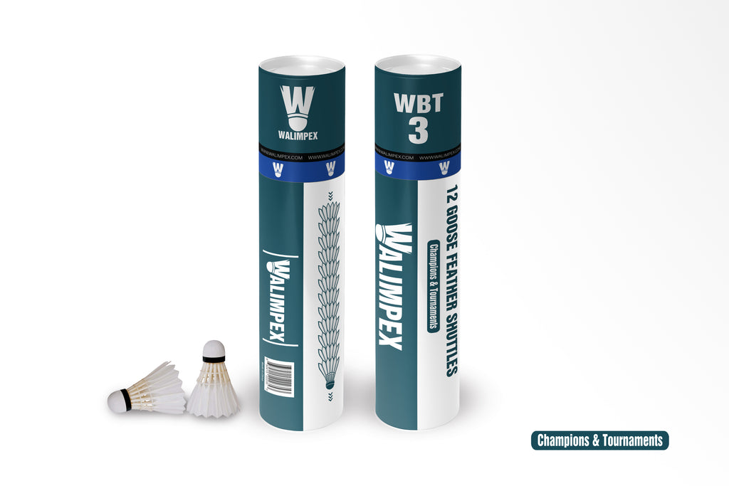 Walimpex WBT- 3:  12 Goose Feather Shuttlecocks For Tournament
